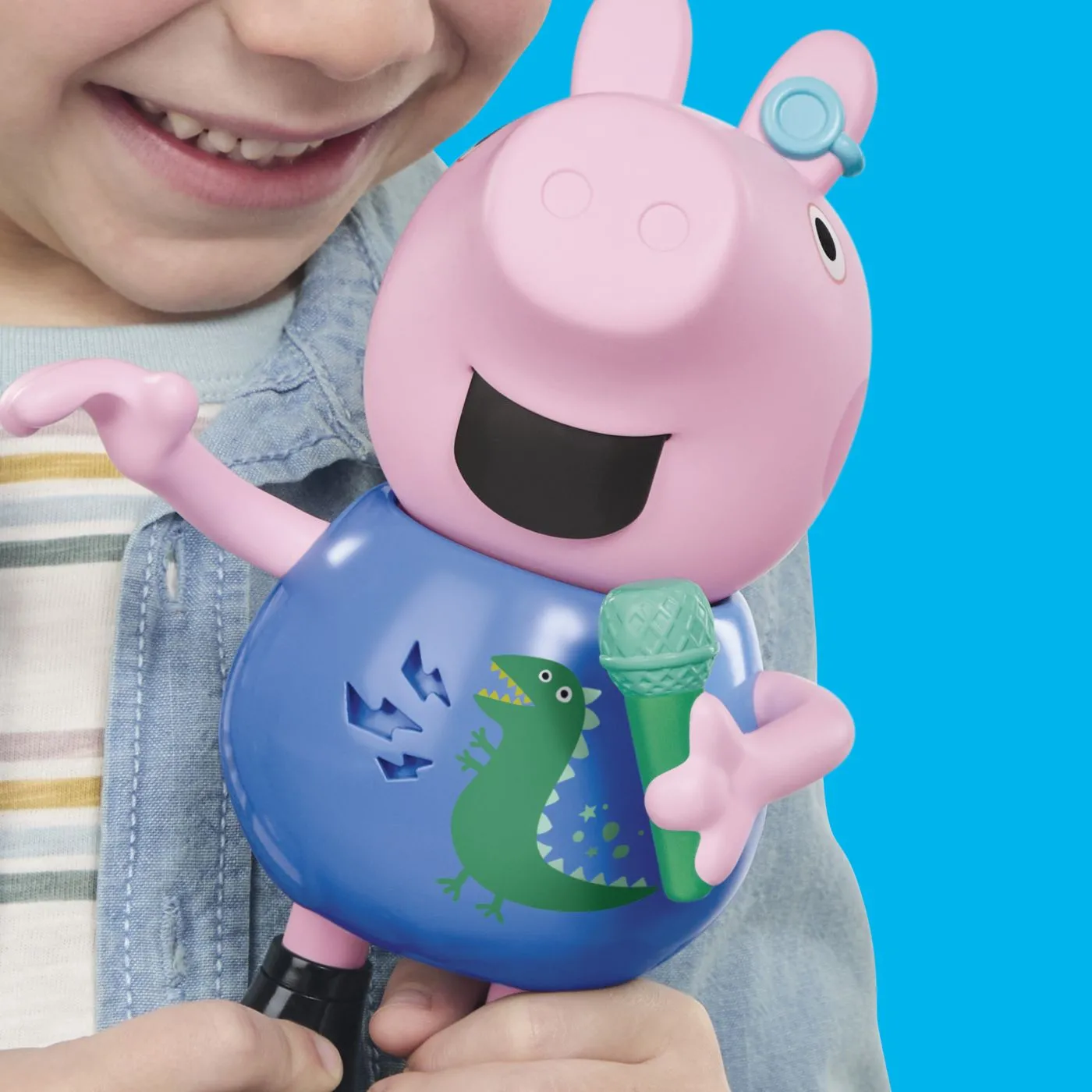PEPPA PIG FIGURINA GEORGE INTERACTIVA CANTA SI GLUMESTE - imagine 7