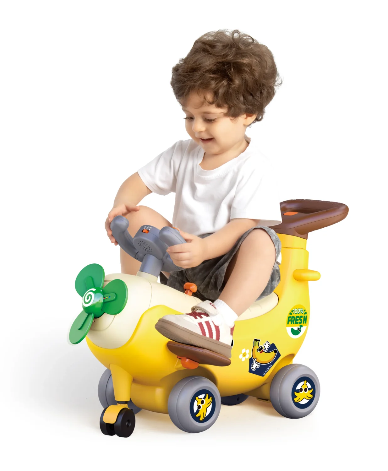 AVION INTERACTIV 4 IN 1 RIDE ON SI MANER DE IMPINGERE BANANA - imagine 7