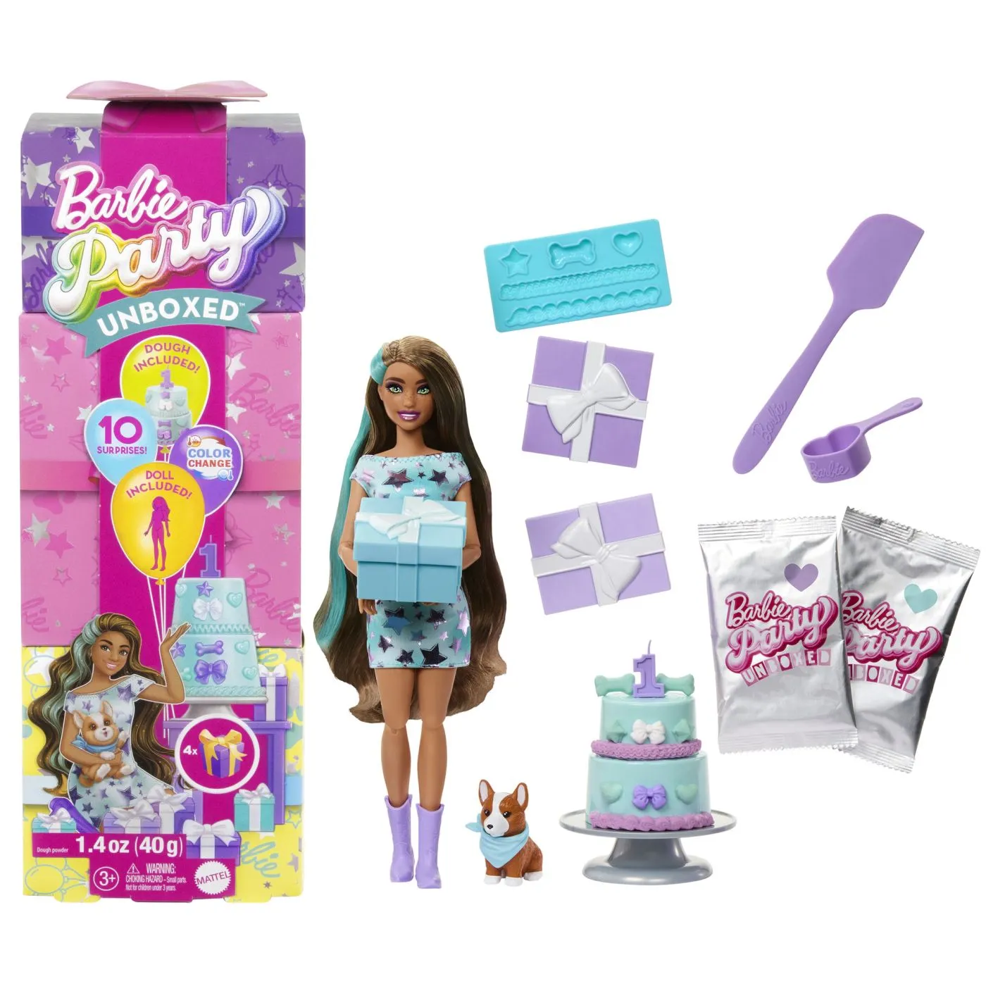 BARBIE PAPUSA PARTY UNBOXED REVEAL BRUNETA - imagine 7