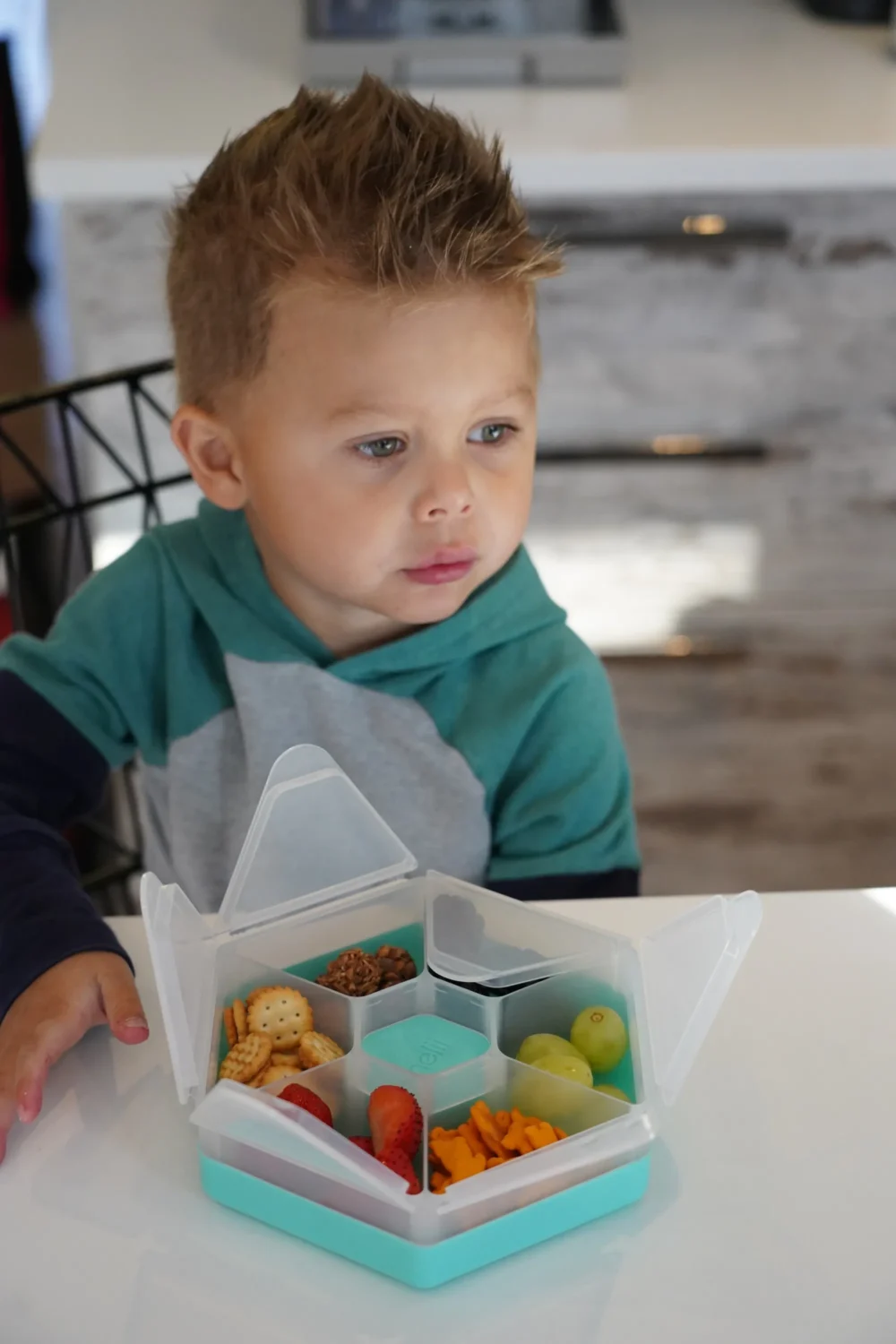 CUTIE SNACK HEXAGON SNACKLE 6 COMPARTMENTE, MELII, BLUE - imagine 7