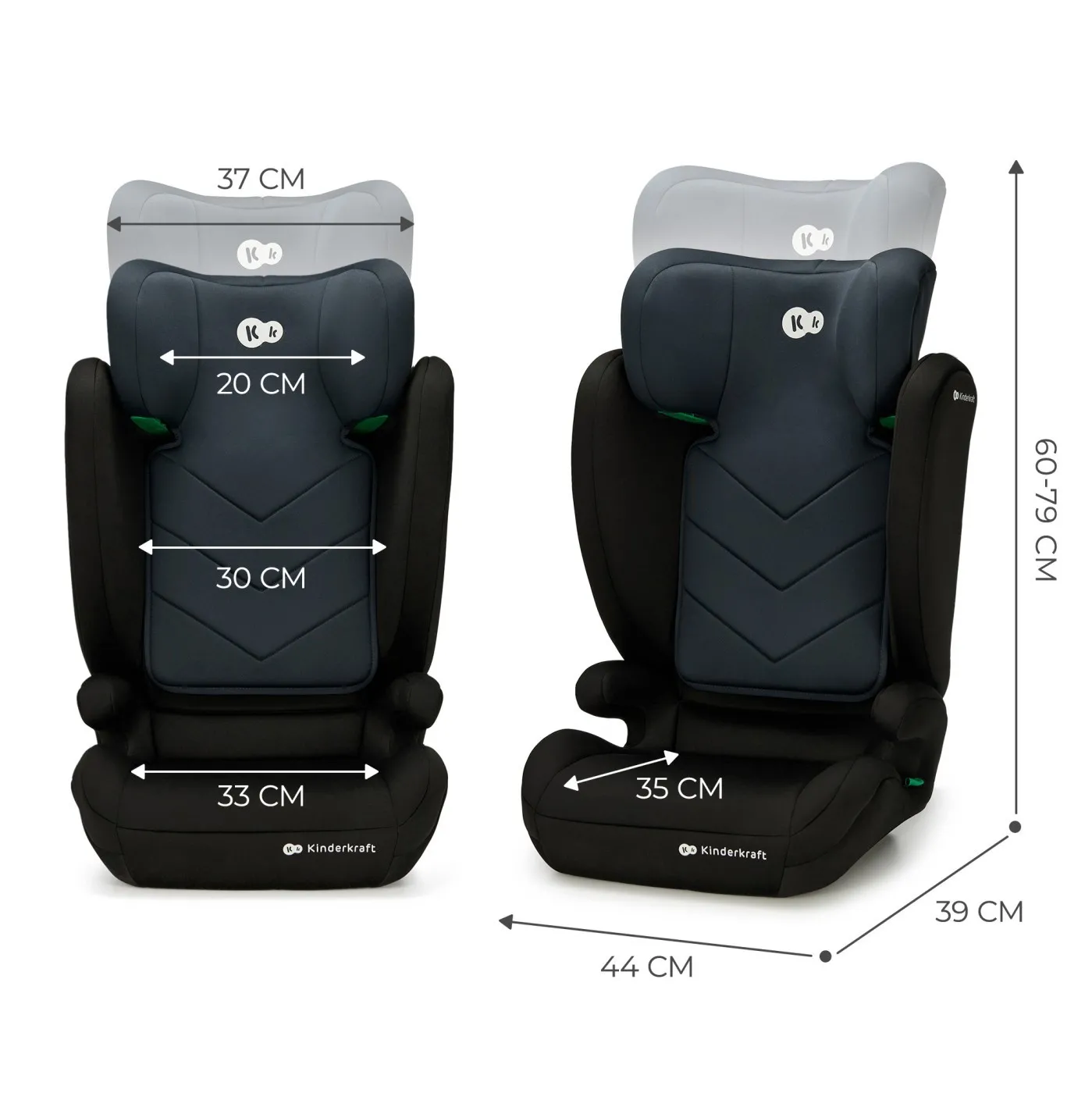 SCAUN AUTO KINDERKRAFT I-SPARK, I-SIZE 100-150 CM, BLACK - imagine 8