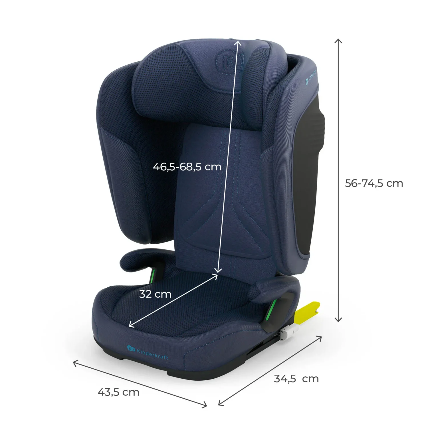 SCAUN AUTO KINDERKRAFT UNITY2 100-150 CM, NAVY - imagine 8
