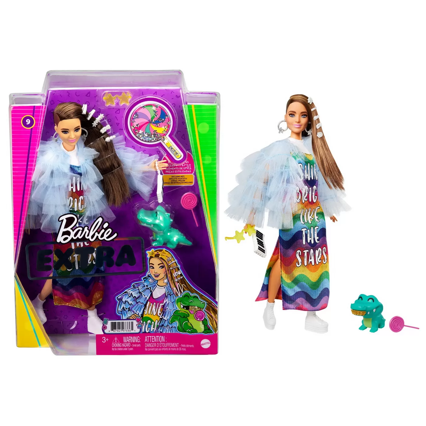PAPUSA BARBIE EXTRA STYLE ROCHIE CURCUBEU - imagine 8