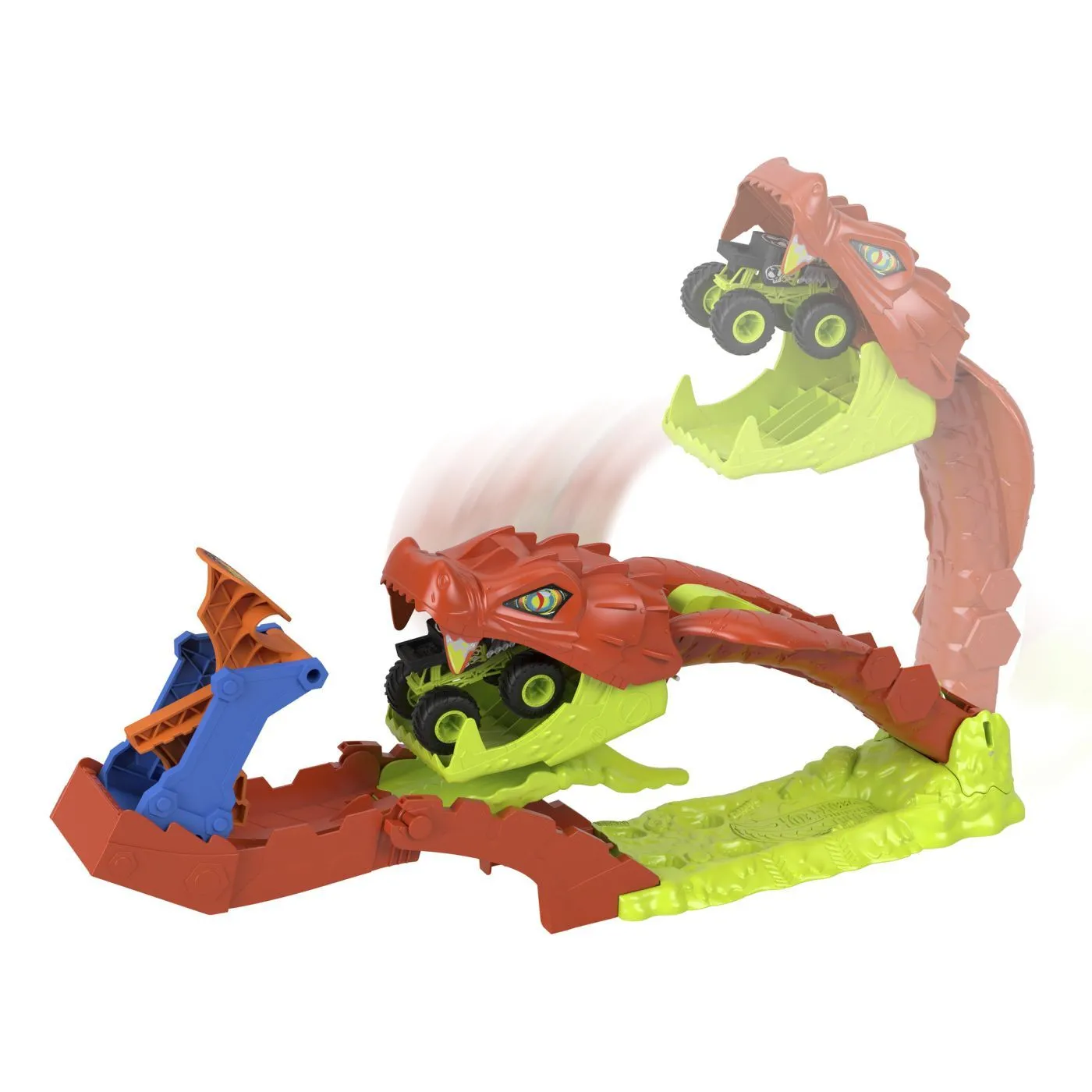 HOT WHEELS MONSTER TRUCK SET DE JOACA PISTA INVINGE SARPELE URIAS CU MASINUTA BONE SHAKER INCLUSA - imagine 8