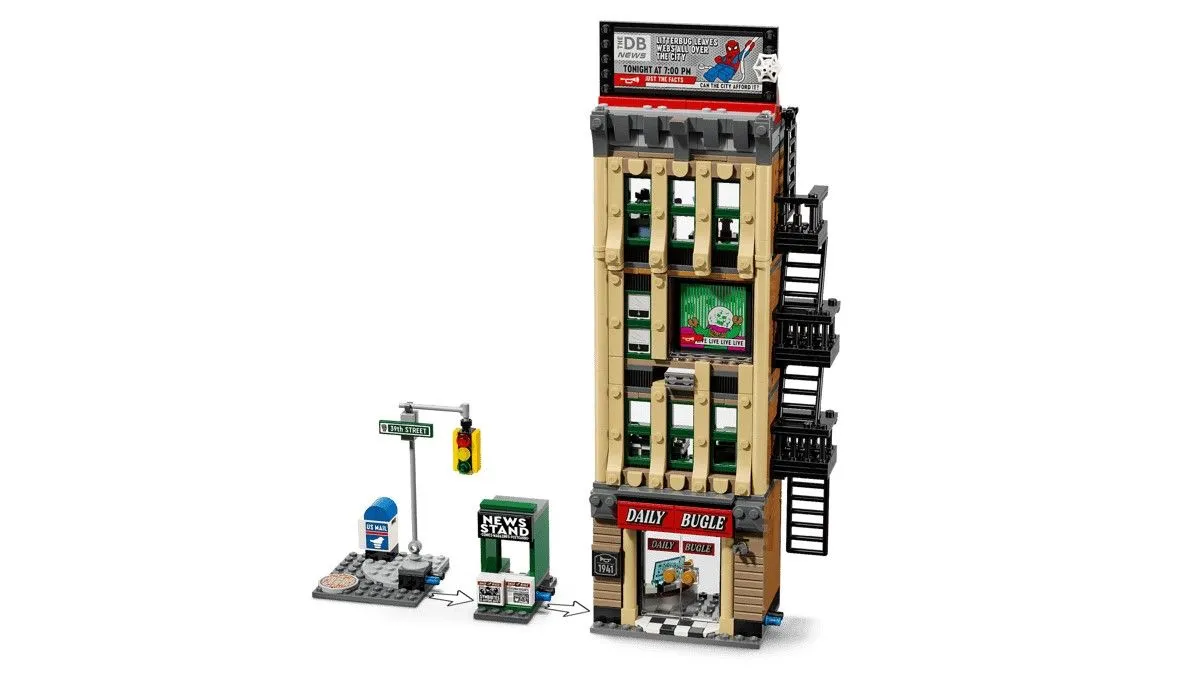 LEGO MARVEL OMUL PAIANJEN VS MYSTERIO DAILY BUGLE 76342 - imagine 8