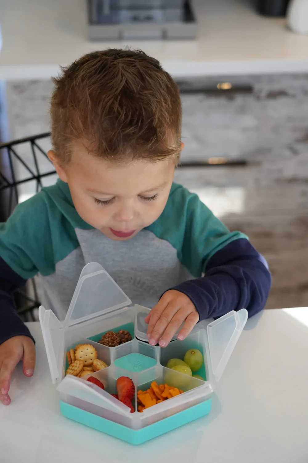 CUTIE SNACK HEXAGON SNACKLE 6 COMPARTMENTE, MELII, BLUE - imagine 8